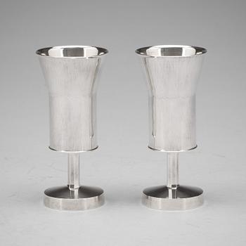 SNAPSGLAS, silver, två stycken, Sigurd Persson Stockholm 1965, 230 gram.