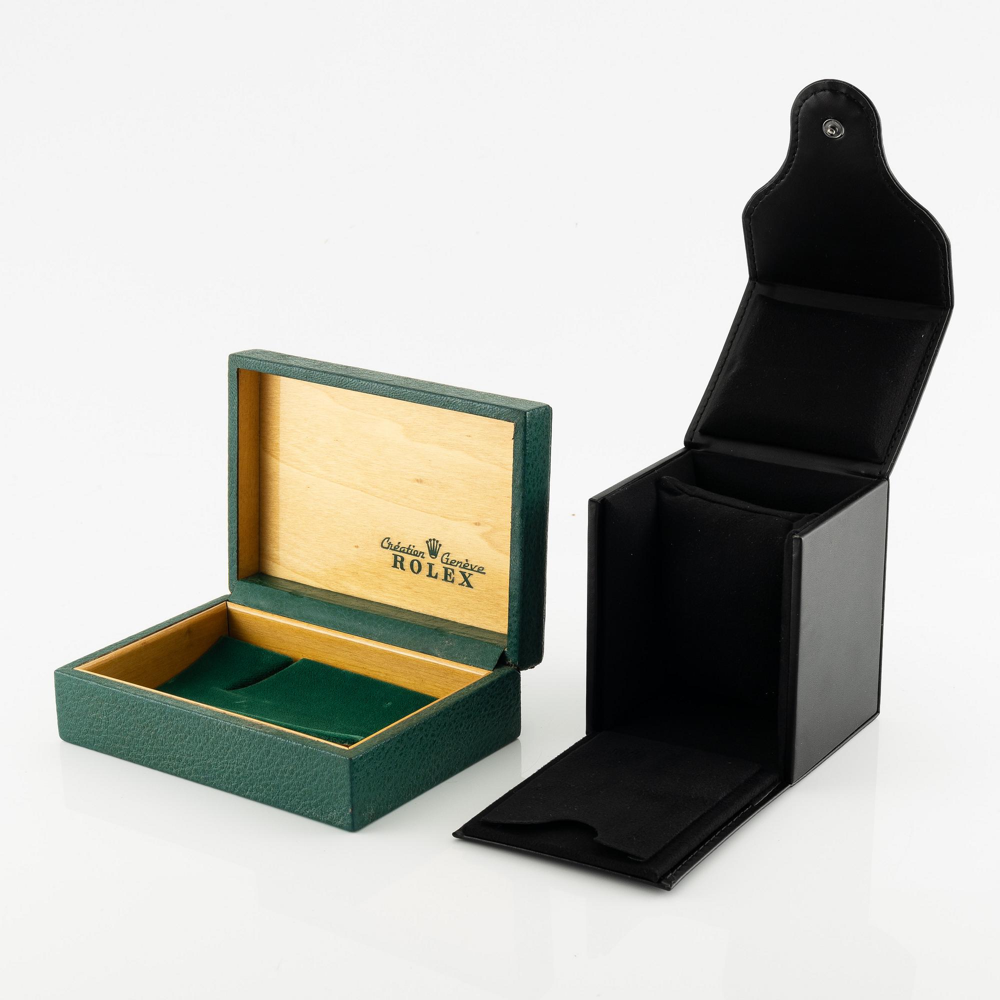 Group of watch boxes, three Rolex, one Audemars Piguet.