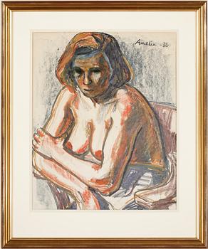 Albin Amelin · ALBIN AMELIN, krita, signerad o daterad -32.