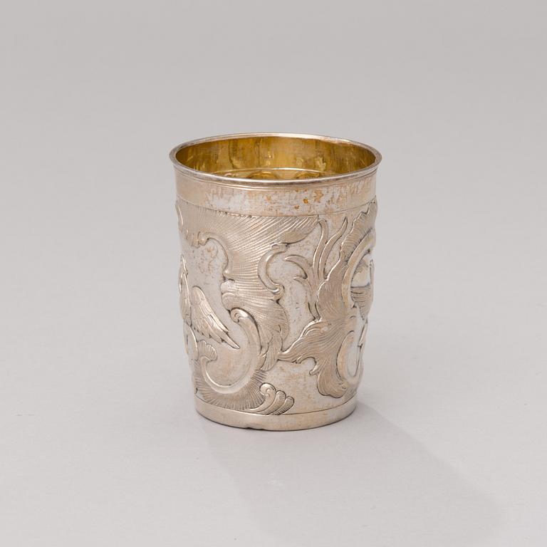 A RUSSIAN SILVER BEAKER, Moscow 1769, Krishev Fedor.