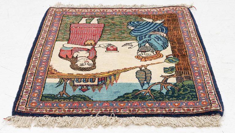 Rug, Keshan, Keshan, approx. 65 x 54 cm.