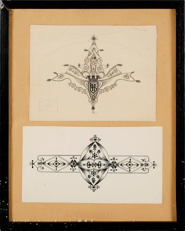 GÖSTA ADRIAN-NILSSON, 2 st, tuschteckningar, en monogramsignerad.