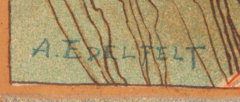 Albert Edelfelt, kromolitografi, signerad i trycket.