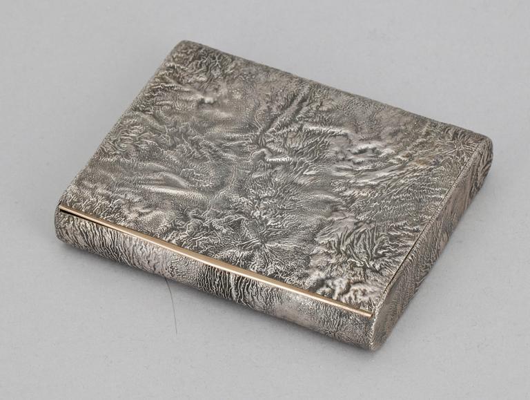 CIGARETTETUI, silver, William Gustaf Adolf Andersson Arenhill, Malmö 1947. Ca 180 g.