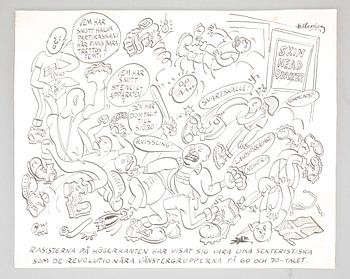 LARS HILLERSBERG, tuschteckningar, 2 st, signerade.