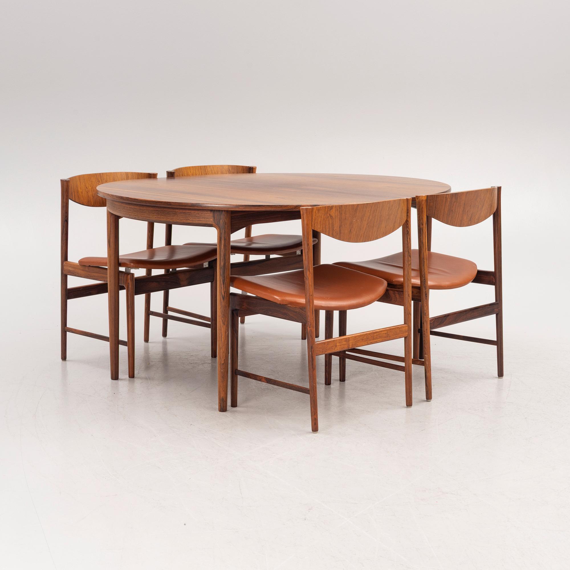 Ib Kofod Larsen, matgrupp, 5 delar, Säffle Möbelfabrik, 1960-tal.