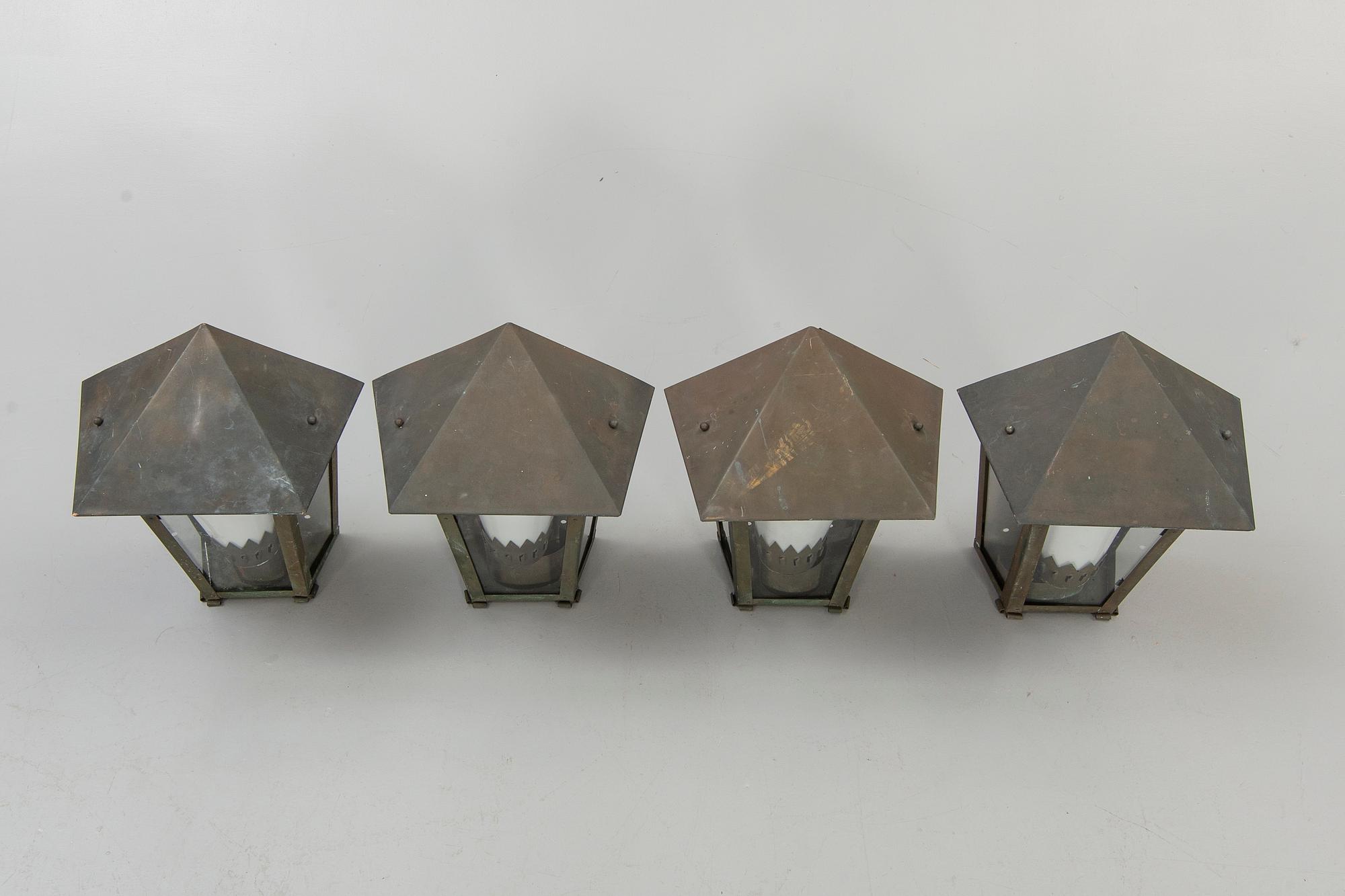 Exterior lighting, 4 pcs, second half of the 20th century.