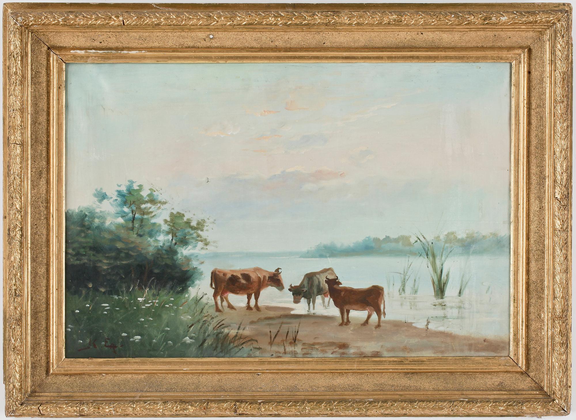 OKÄND KONSTNÄR, olja på duk, monogramsignerad KEA, 1900-talets första hälft.