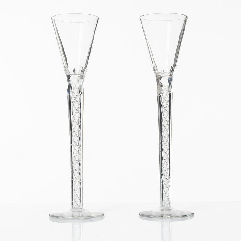 A set of six glasses, Anglo-Irish, 19th century.