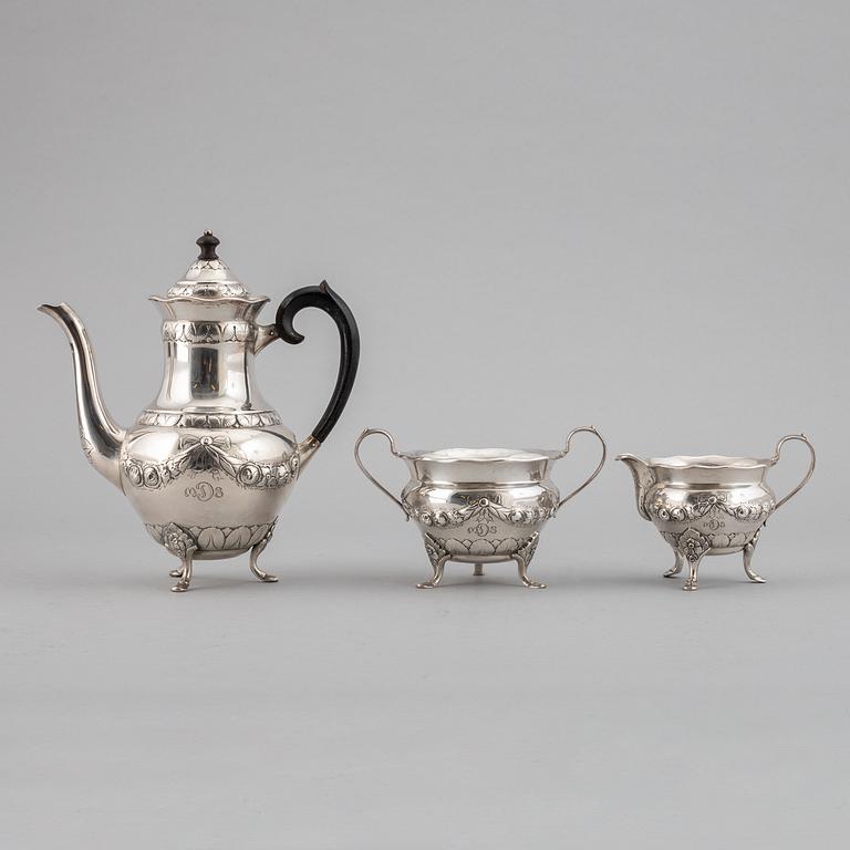 Kaffeservis, 3 delar, silver, Danmark, 1932.