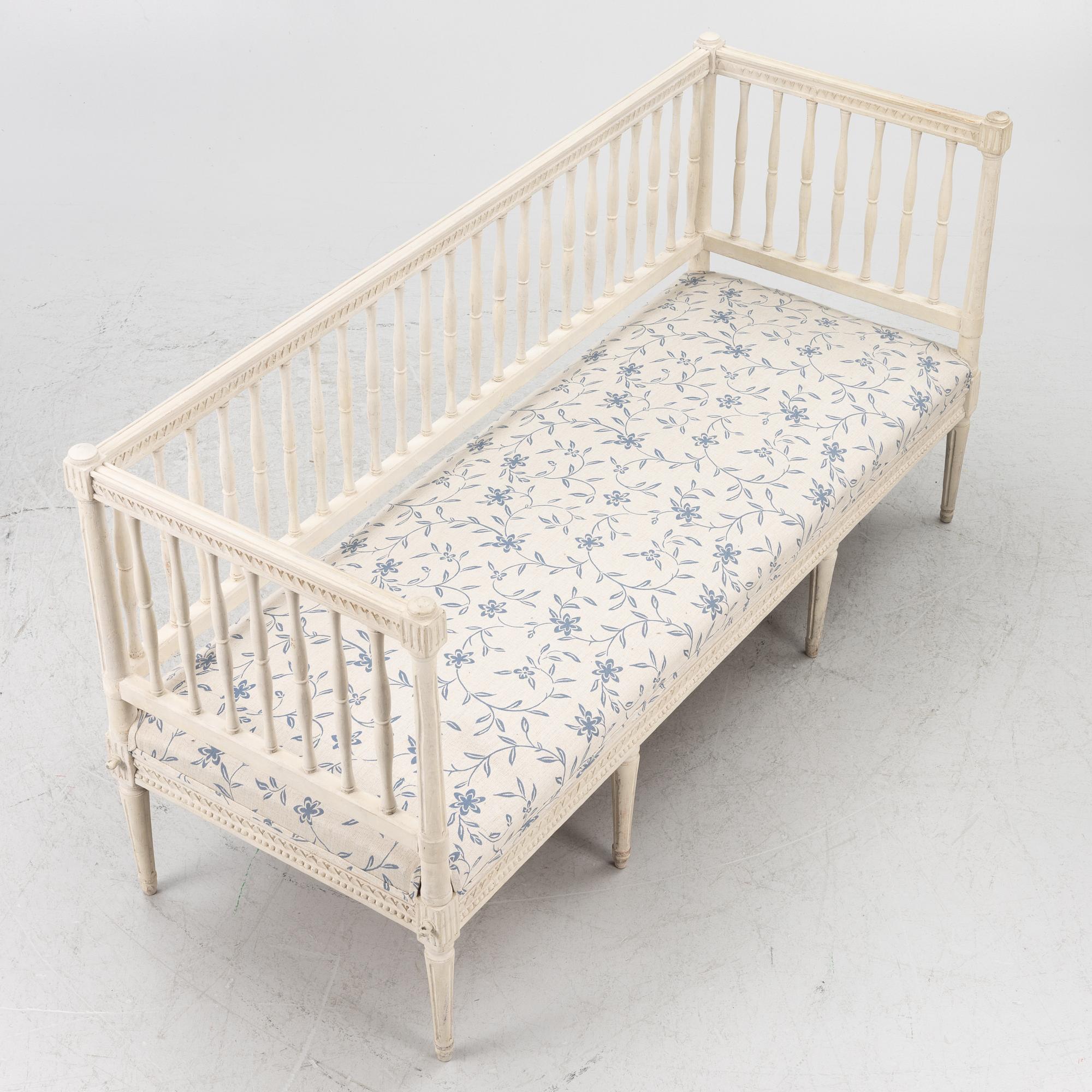 A Gustavian style painted sofa, 19th Century.