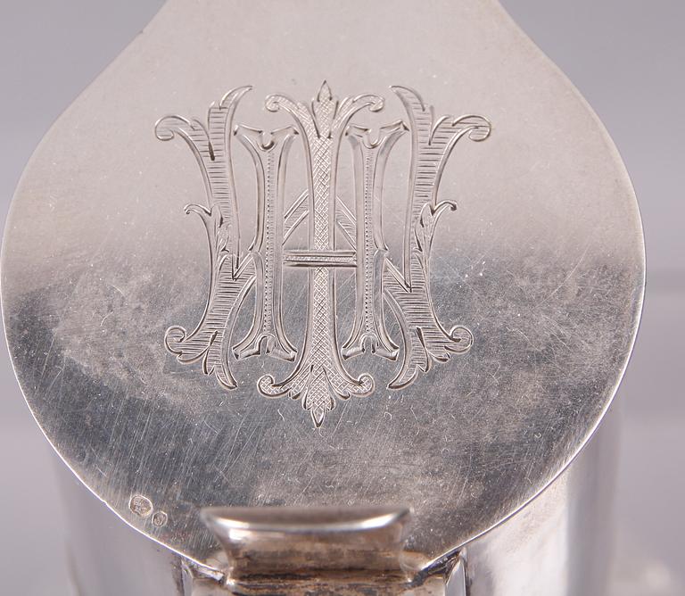 KANNA, silver och glas, stämplad ABE, möjligen Karlstad, 1920.