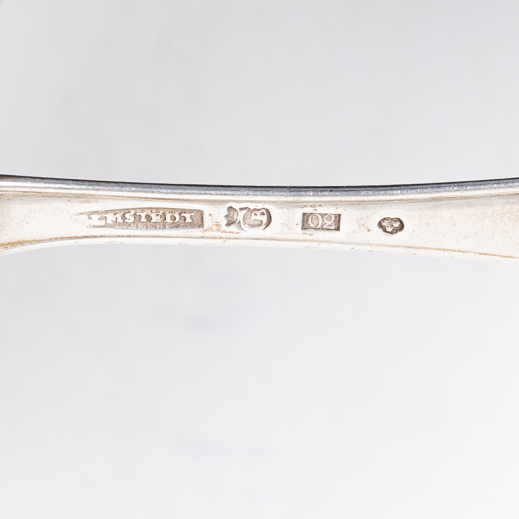 Four Swedish silver tablespoons, Gothenburg, 1796–1829.