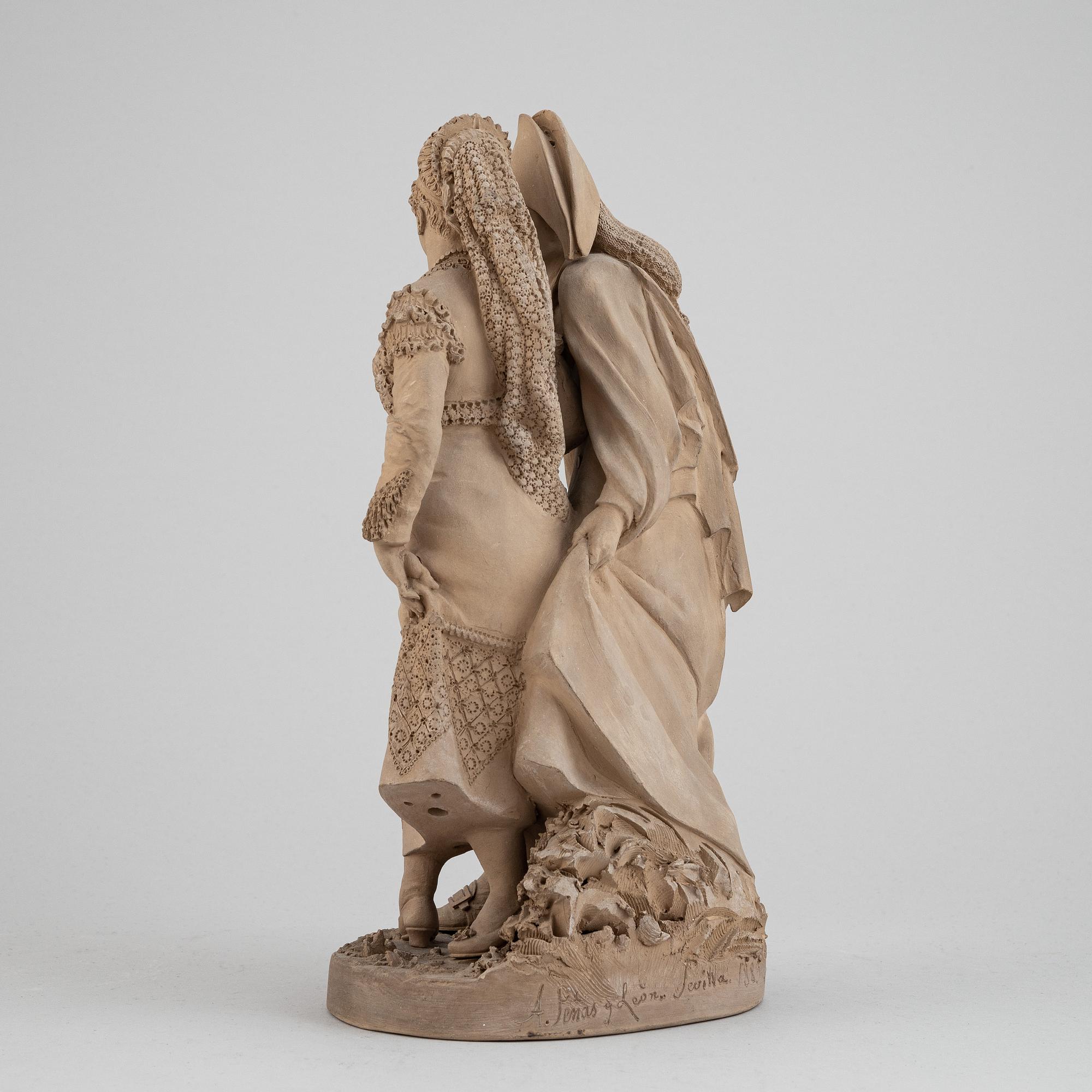 A terracotta sculpture by Antonio Peñas y Leon, Spain, 1883.