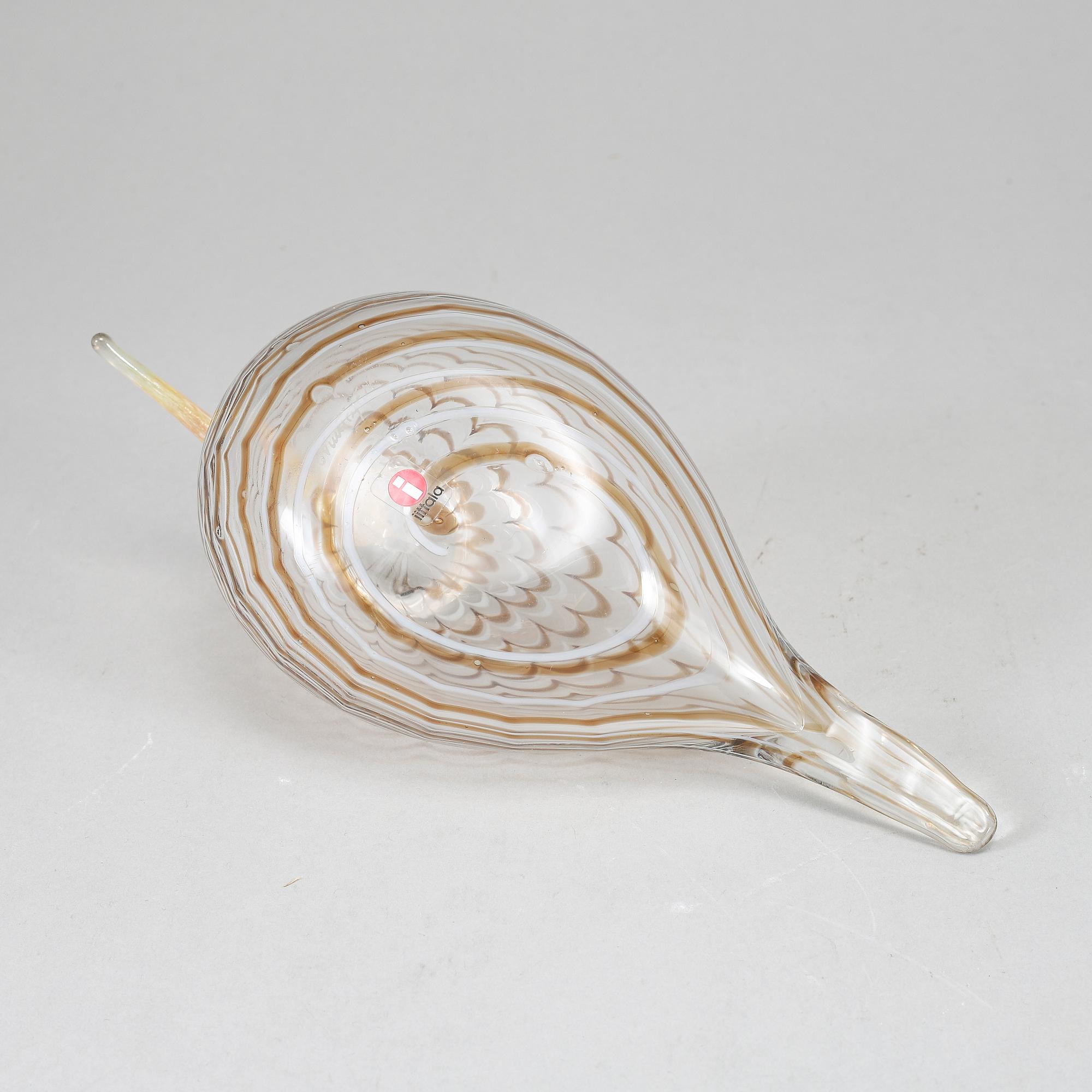 OIVA TOIKKA, glasfågel, Eurasian woodcock (Lehtokurppa), signerad O. Toikka Nuutajärvi.