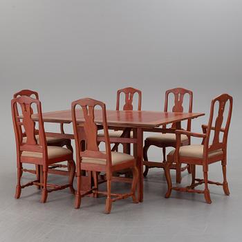 A 7 piece 20th century furniture suite.