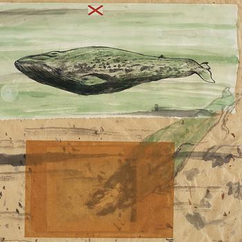 JAN HÅFSTRÖM, collage och blandteknik på papper, signerad Jan Håfström och daterad 1973.
