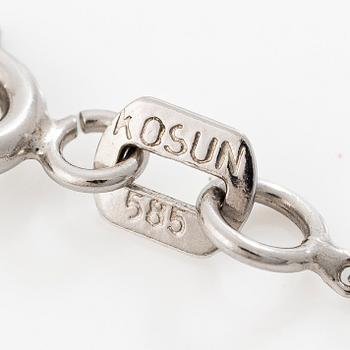 Hänge i form av kors 14K vitguld med briljantslipade diamanter, med kedja i 14K vitguld.