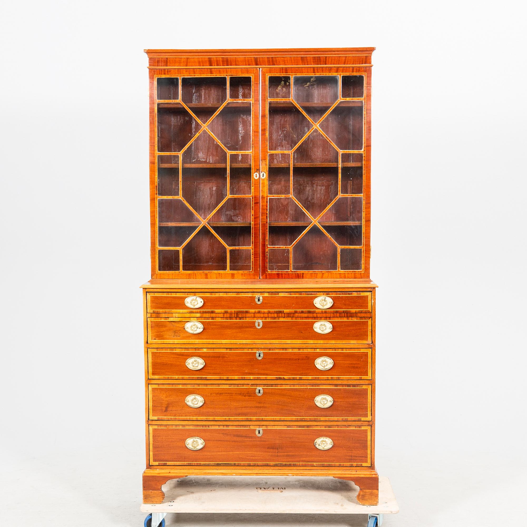 Writing cabinet/Display cabinet England early 19th century.