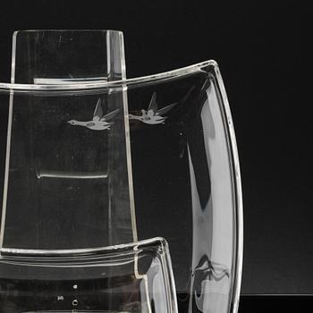 FRUKTSERVIS, 19 delar, glas, Kosta, signerade.