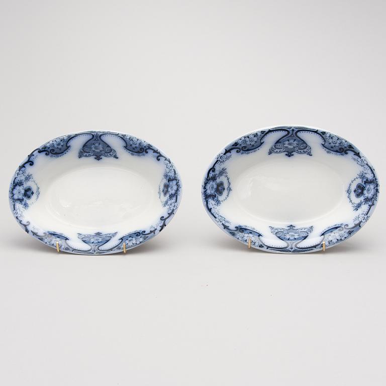 A 68-piece set of 'Empire' flow blue dinnerware, Soho Pottery Limited, Cobridge, England first half of the 20th Century.