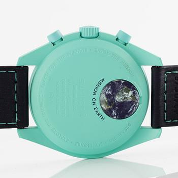 Swatch/Omega, MoonSwatch, Mission on Earth Polar Lights, kronograf, armbandsur, 42 mm.