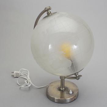 Flygsfors Glasbruk, a blasted glass globe, Sweden 1950's.