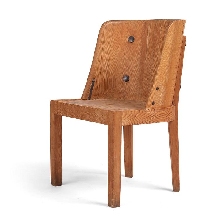 Axel Einar Hjorth, a stained pine 'Lovö' chair, Nordiska Kompaniet, Sweden 1930s.