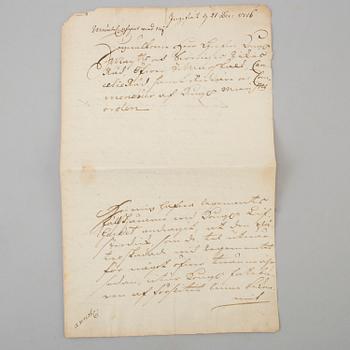 LETTER / MANUSCRIPTS, 7 st, members of the family von Fersen.