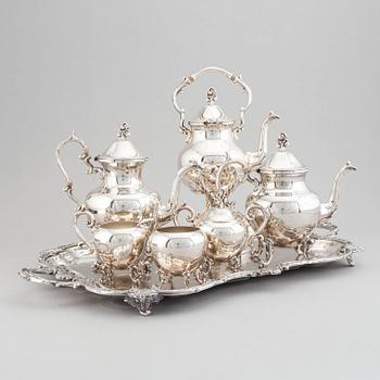 A rococo-style silver plated coffee- and tea service, Birmingham Silver Co, USA, 20th century. (7 pieces).