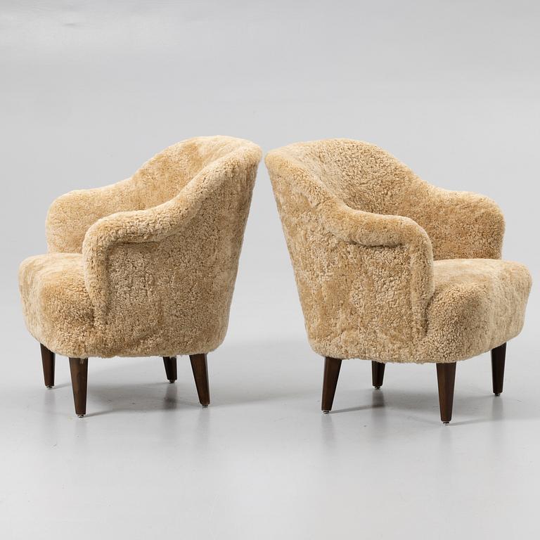 Armchairs, a pair, Swedish Modern, 1940s.