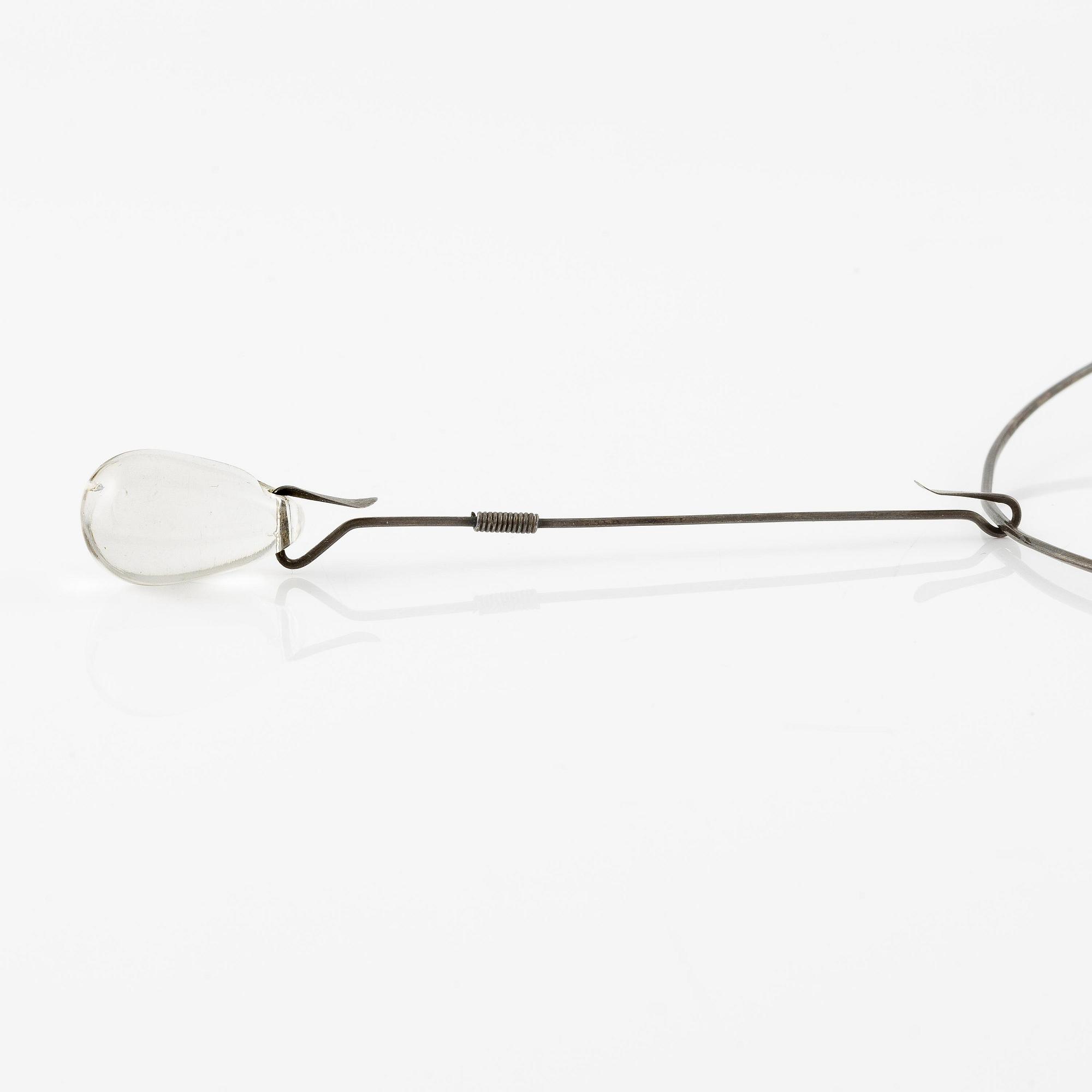 Vivianna Torun Bülow-Hübe, a necklace, silver with a glass drop, excecuted in her own studio most likely 1950's.