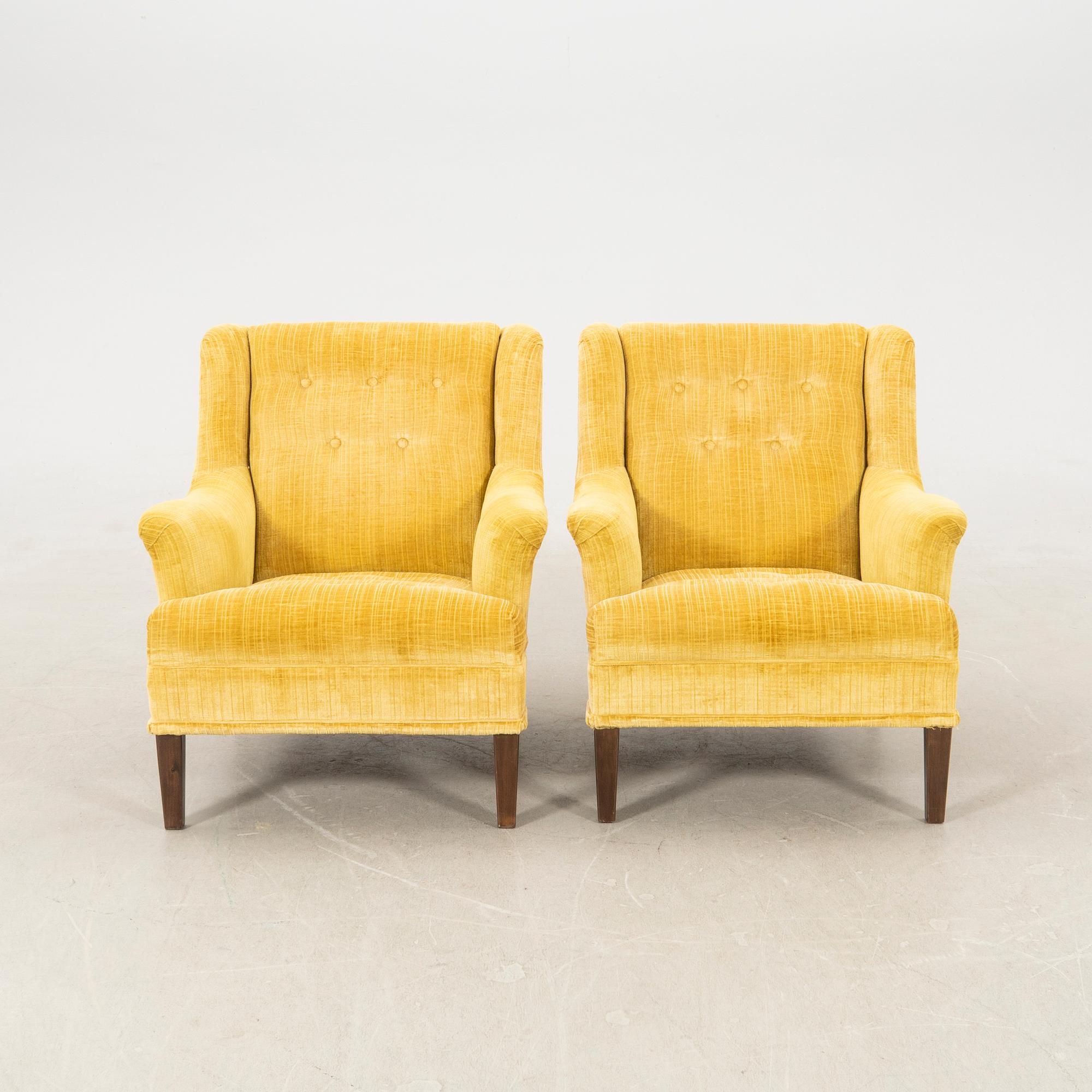 Armchairs a pair of "Cosy" Nordiska Kompaniet (NK) later part of the 20th century.