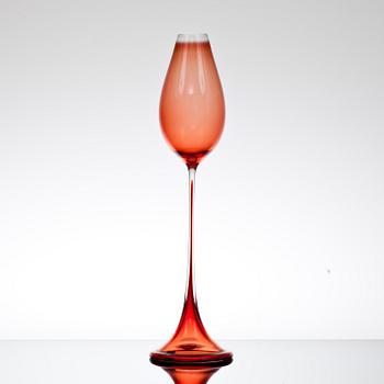 A Nils Landberg glass goblet, Orrefors.