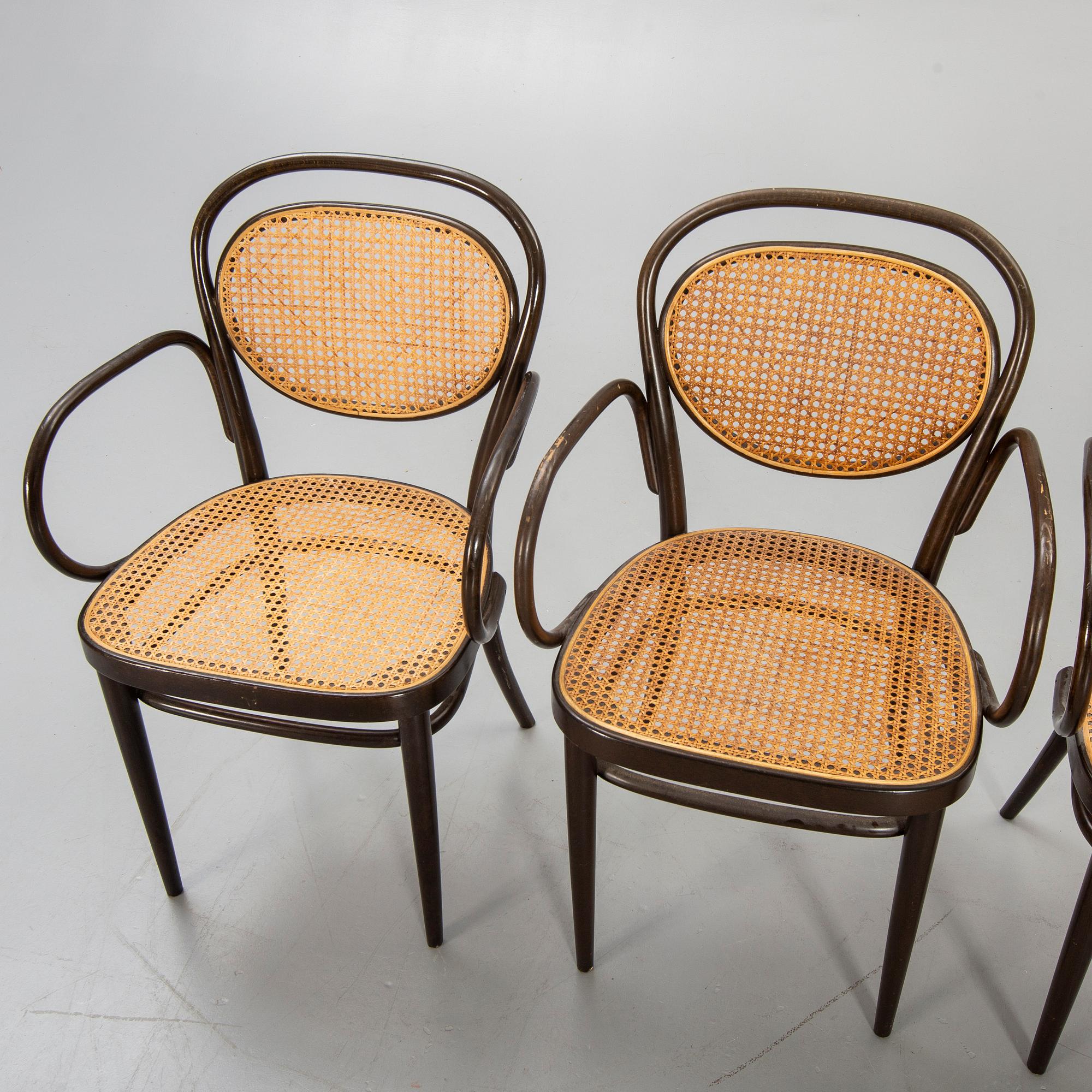 Karmstolar, 4 st, Thonet 1900-talets andra hälft.