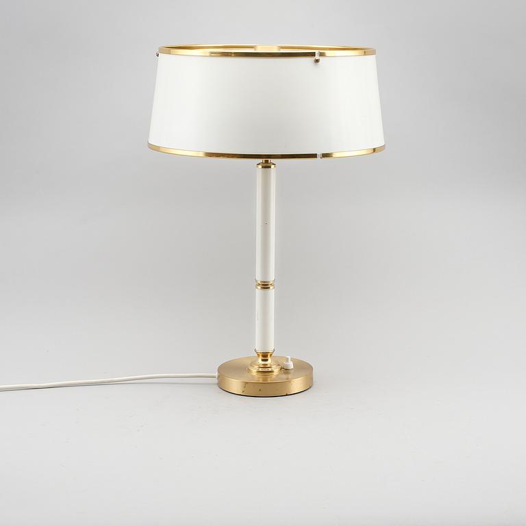 BORDSLAMPA, mässing och lackerad metall, Boréns, 1900-talets andra hälft.