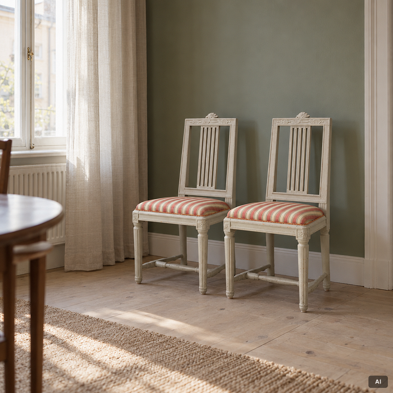 Chairs, a pair, Gustavian, Lindome, circa 1800.