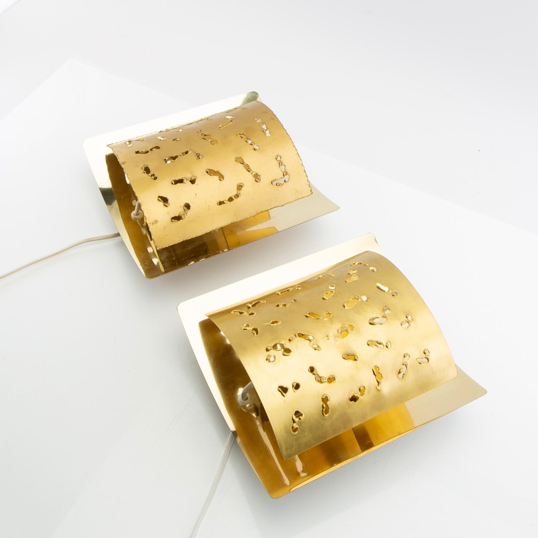 Vägglampor, ett par, modell "6477", Boréns, 1960/1970-tal.