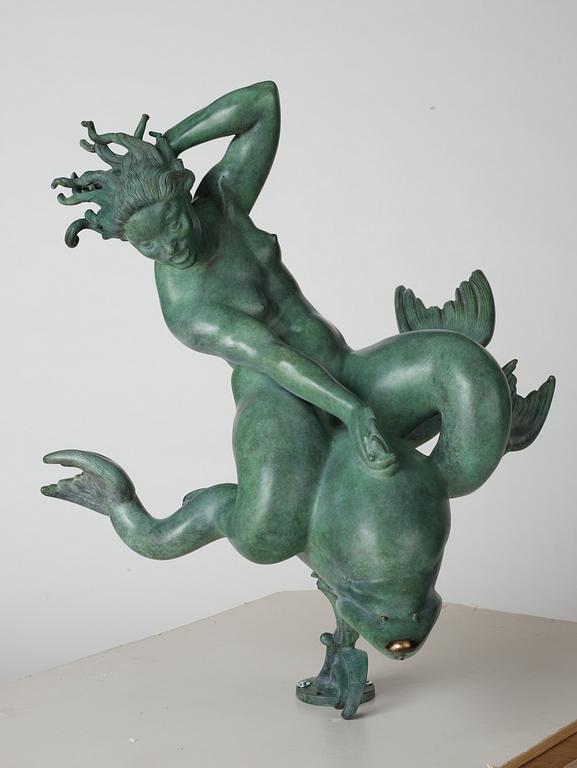 Carl Milles, Solglitter", "Najad på delfin.