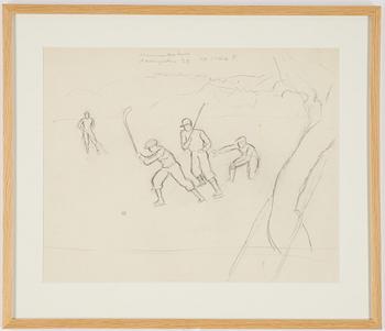 Einar Jolin, blyerts på papper, stämpelsignerad a tergo Einar Jolin.