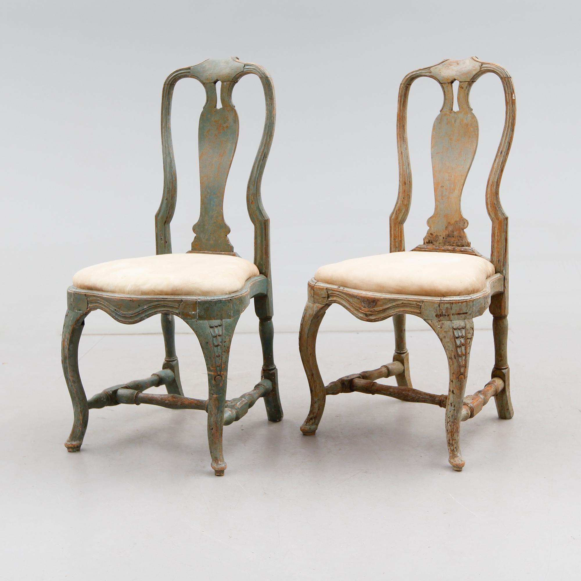 STOLAR, 1 par, rokoko, 1700-tal, Stockholmsarbeten.