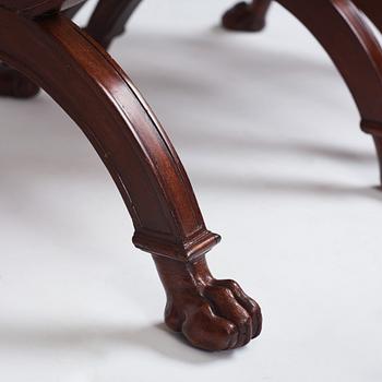 A pair of Directoire mahogany stools, circa 1800.