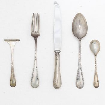 Christening set, 6 pieces, silver, CG Hallberg, Stockholm, 1916–22.