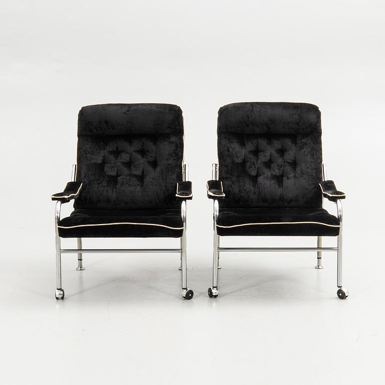 Armchairs, a pair, 1970s.