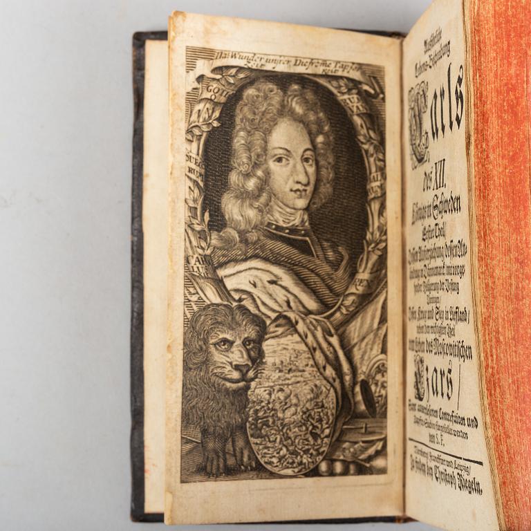 History of King Charles XII, 10 vols., with engraved plates and plans, 1702-19.