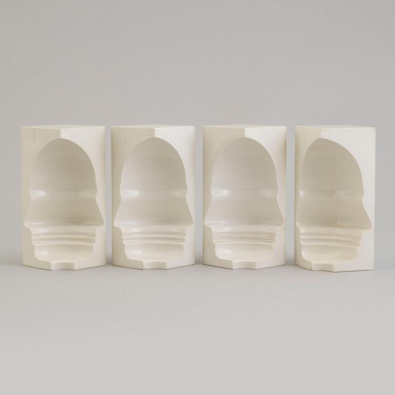 a set of four Sivert Lindblom plastic items, 1968.