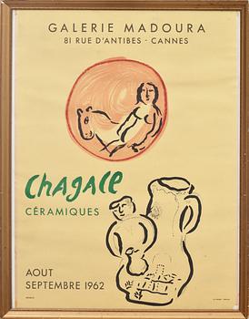 Marc Chagall · MARC CHAGALL, efter, utställningsaffisch, Mourlot, 1962.