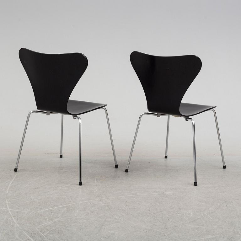 ARNE JACOBSEN, stolar, 6 st, "Sjuan", Fritz Hansen,