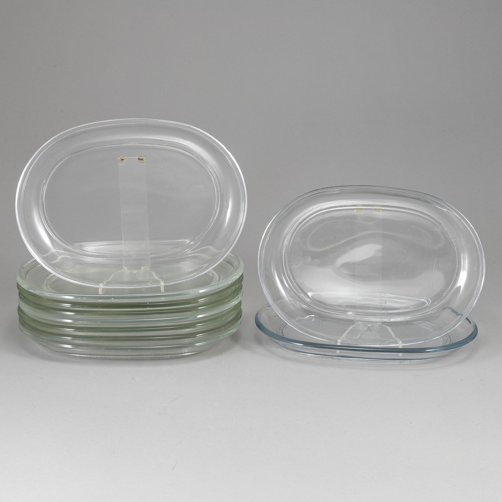 Ten glassplates  by Josef Frank for Firma Svenskt Tenn.