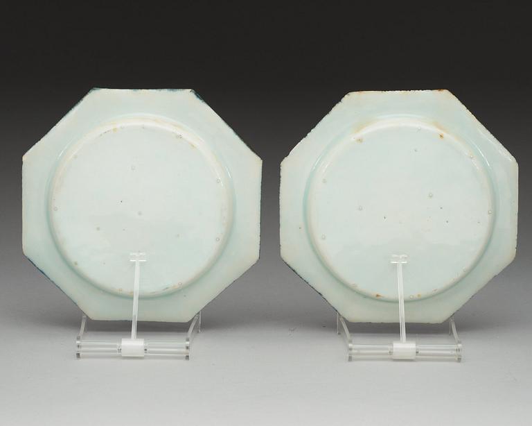Two blue and white dishes, Qing dynasty, Qianlong (1736-95).